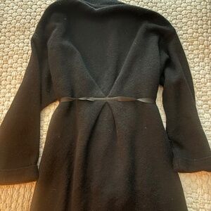 Adorable black sweater with ribbon belt.  M to L by MOTH